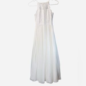 Azazie Elia Junior Bridesmaid Ivory Lace Formal Kids Dress Girl Size 6